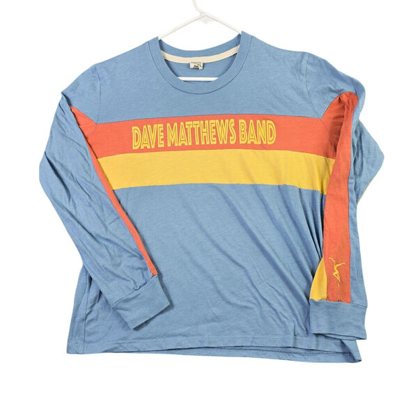 Dave Matthews Band Shirt Youth Size Large Blue Yellow Long Sleeve Tee - Picture 1 of 10